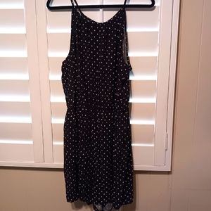 Black with White Polka Dots Romper